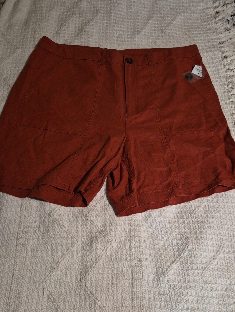 NWOT! Northern Reflections Linen Blend Shorts Rust Red Plus Size 18